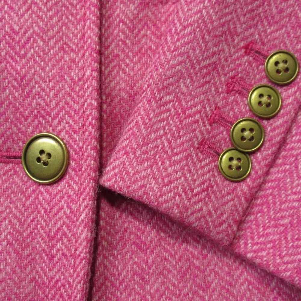 NWT J.Crew Bristol Blazer in Rose Pink English Wool Herringbone Jacket 6 $298 - Picture 5 of 9